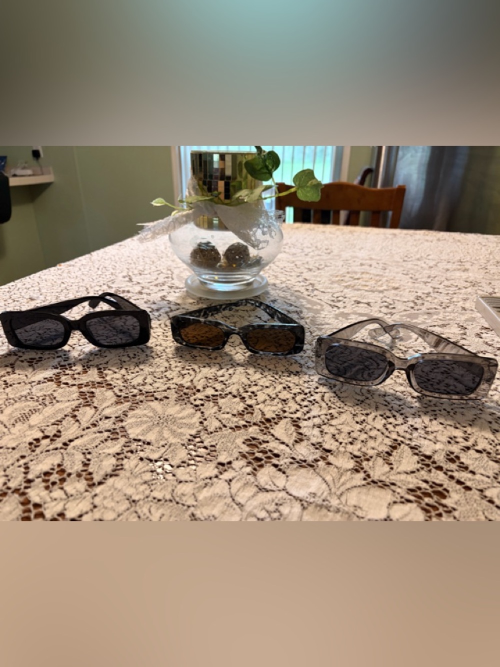 3 pair Classic Black Rectangular Sunglasses - Stylish Everyday Shades